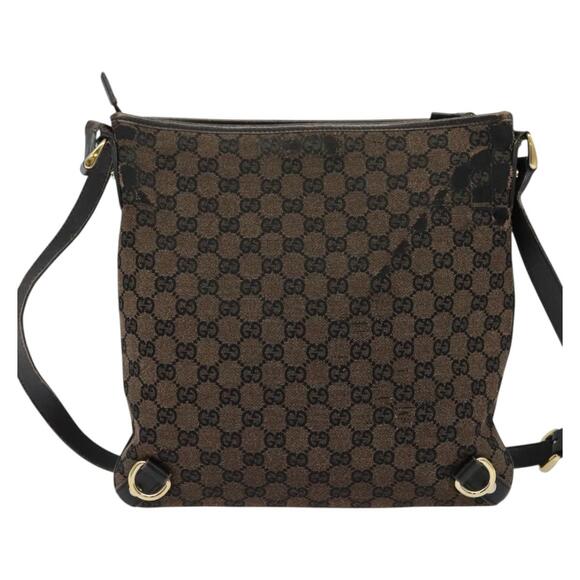 GUCCI GG Canvas Abbey Shoulder Bag Outlet Brown Gold - Picture 3 of 12